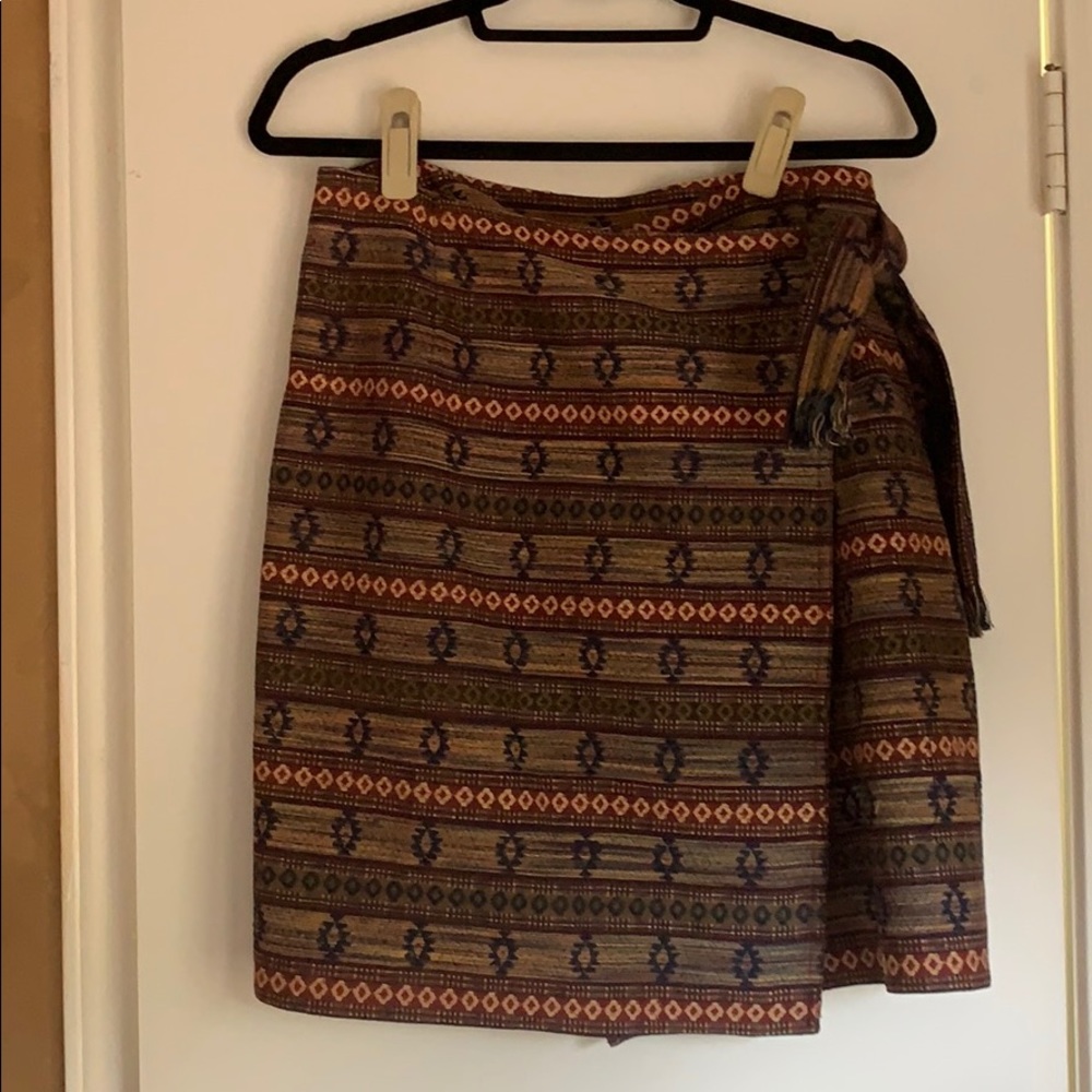 Vintage cotton woven wrap skirt